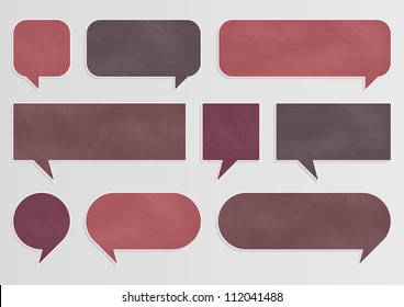 Chalkboard speech bubbles and balloons illustration collection background vector