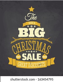 Chalkboard style Christmas sale poster.