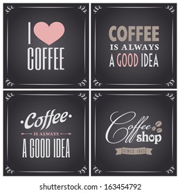 Chalkboard style coffee designs collection.