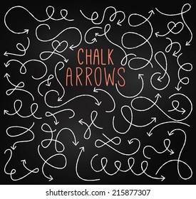 Chalkboard Style Doodle Hand Drawn Vector Arrows