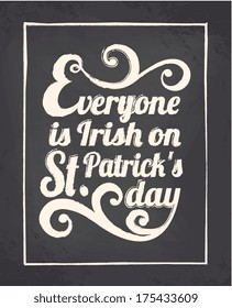 Chalkboard style greeting card for St. Patrick's Day.