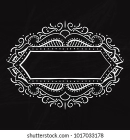 Chalkboard Style Hand Drawn Doodle Frames,  hand drawn frame blackboard typography border vintage vector illustration