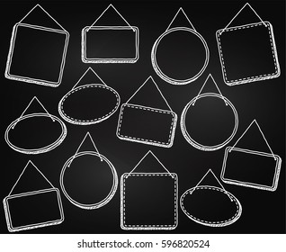 Chalkboard Style Hanging Frames or Hanging Signs in Vector Format