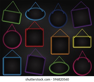 Chalkboard Style Hanging Frames or Hanging Signs in Vector Format