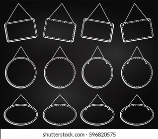 Chalkboard Style Hanging Frames or Hanging Signs in Vector Format