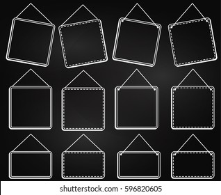 Chalkboard Style Hanging Frames or Hanging Signs in Vector Format