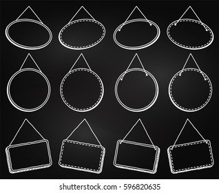 Chalkboard Style Hanging Frames or Hanging Signs in Vector Format