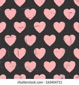 Chalkboard style seamless hearts pattern.
