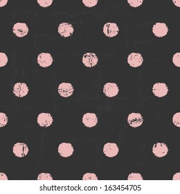 Chalkboard style seamless polka dots pattern.