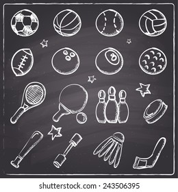 Chalkboard style sports icons