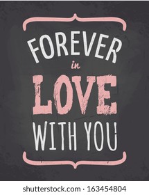 Chalkboard style Valentine's Day greeting card.