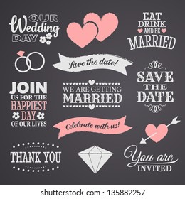 Chalkboard Style Wedding Design Elements.