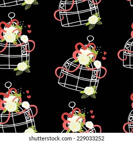 Chalkboard style wedding pattern. Seamless.