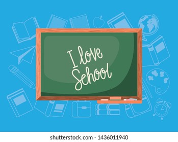 chalkboard and supplies back to school
