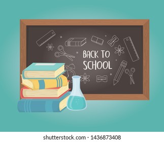 chalkboard and supplies back to school