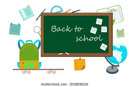 chalkboard and supplies back to school