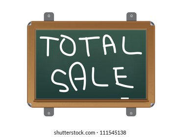 chalkboard with text total sale