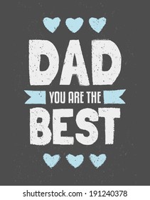 Chalkboard typographic design greeting card for Father's Day.