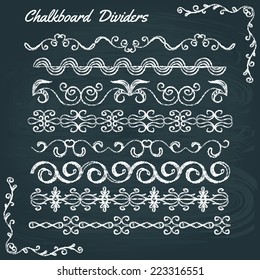 Chalkboard vector collection of calligraphic design elements