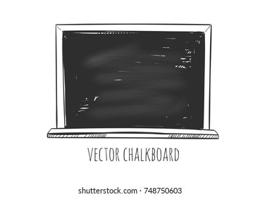 Chalkboard. Vector hand drawn illustration. Isolated on white