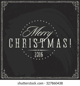 chalkboard vector xmas chalkboard scene with manuscript tag 2016 new year postcard chalkboard classic vacation star winter holiday background scene new ceremony christmas celebration vintage classical