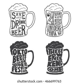 Chalkboard vintage illustration. Hand drawn lettering for bar or beer festival with mug of craft beer. Creative trendy design element for pub menu, beer house, brewery poster.