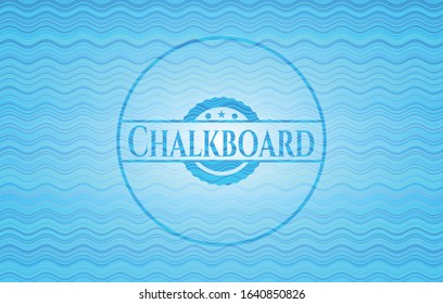 Chalkboard water wavec oncept emblem. Vector Illustration. Detailed.