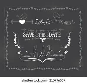 chalkboard wedding graphic set