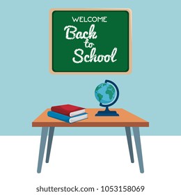 chalkboard with welcome back to school message