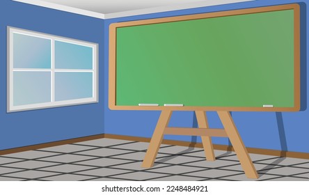 Cartón y vector de ventanas en la habitación. pizarra para copiar espacio. ilustración vectorial en blanco