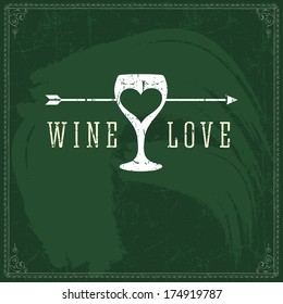 chalkboard wine vector chalk wine illustration on green chalkboard background chalkboard wine classic bar cafe old sign elderly green fancy heart vintage classical letterhead brochure leaflet mature p
