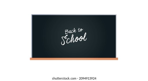 Chalkboard and wooden frame flat vector illustration.