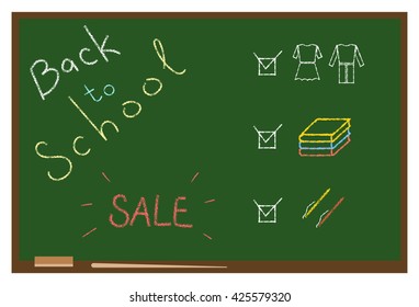 The chalkboard with the words, "Back to school".