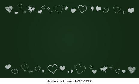 Chalkboard-style heart frame rectangle 16: 9 (green background)