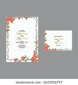 Chalkboard-style wedding card with playful fonts and decorative doodles. Casual yet charming