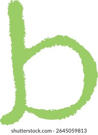 A chalk-drawn letter B on a textured background in a playful style. The alphabet character appears bold with rough edges and a hand-drawn feel. Cartoon vector illustration.