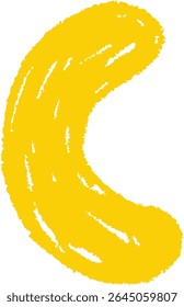 A chalk-drawn letter C on a textured background in a playful style. The alphabet character appears bold with rough edges and a hand-drawn feel. Cartoon vector illustration.