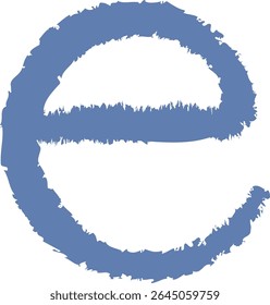 A chalk-drawn letter E on a textured background in a playful style. The alphabet character appears bold with rough edges and a hand-drawn feel. Cartoon vector illustration.