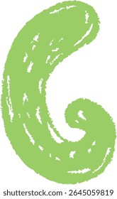 A chalk-drawn letter G on a textured background in a playful style. The alphabet character appears bold with rough edges and a hand-drawn feel. Cartoon vector illustration.
