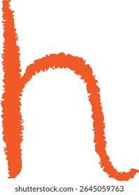 A chalk-drawn letter H on a textured background in a playful style. The alphabet character appears bold with rough edges and a hand-drawn feel. Cartoon vector illustration.
