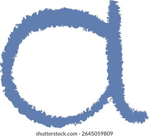 A chalk-drawn letter A on a textured background in a playful style. The alphabet character appears bold with rough edges and a hand-drawn feel. Cartoon vector illustration.