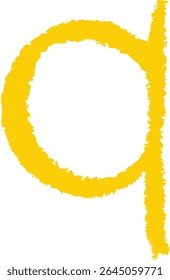 A chalk-drawn letter Q on a textured background in a playful style. The alphabet character appears bold with rough edges and a hand-drawn feel. Cartoon vector illustration.