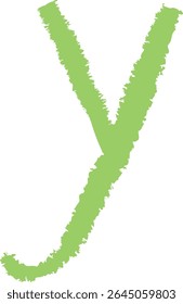 A chalk-drawn letter Y on a textured background in a playful style. The alphabet character appears bold with rough edges and a hand-drawn feel. Cartoon vector illustration.