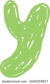 A chalk-drawn letter Y on a textured background in a playful style. The alphabet character appears bold with rough edges and a hand-drawn feel. Cartoon vector illustration.
