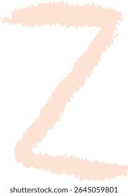 A chalk-drawn letter Z on a textured background in a playful style. The alphabet character appears bold with rough edges and a hand-drawn feel. Cartoon vector illustration.