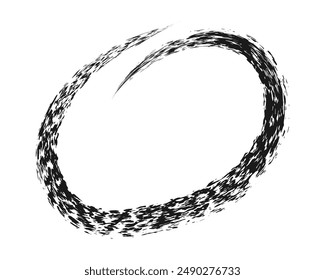 cadre de cercle craché brosse grunge ovale. souligner et barrer le symbole de fusain pour les diagrammes.  dessin du marqueur de gribouillage de Image vectorielle. Bande libre