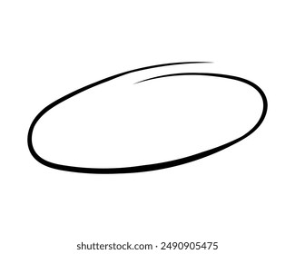 chalked circle frame grunge oval brush. underline and strikethrough stroke charcoal symbol for diagrams. Vector doodle marker drawing. Freehand stripe