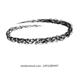 cadre de cercle craché brosse grunge ovale. souligner et barrer le symbole de fusain pour les diagrammes.  dessin du marqueur de gribouillage de Image vectorielle. Bande libre
