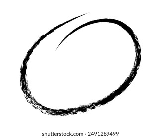 cadre de cercle craché brosse grunge ovale. souligner et barrer le symbole de fusain pour les diagrammes.  dessin du marqueur de gribouillage de Image vectorielle. Bande libre