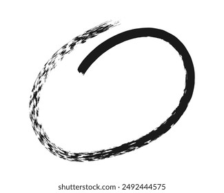 cadre de cercle craché brosse grunge ovale. souligner et barrer le symbole de fusain pour les diagrammes.  dessin du marqueur de gribouillage de Image vectorielle. Bande libre